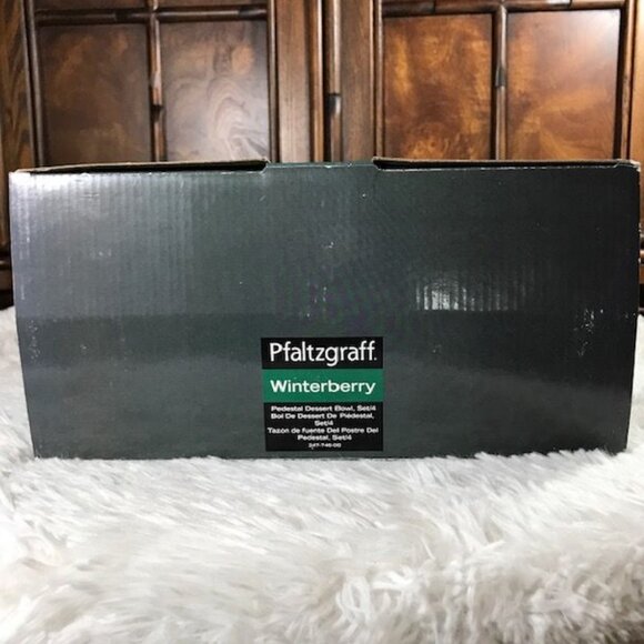 Pfaltzgraff Set of 3 Winterberry Glass Pedestal Dessert Bowls - Picture 12 of 13